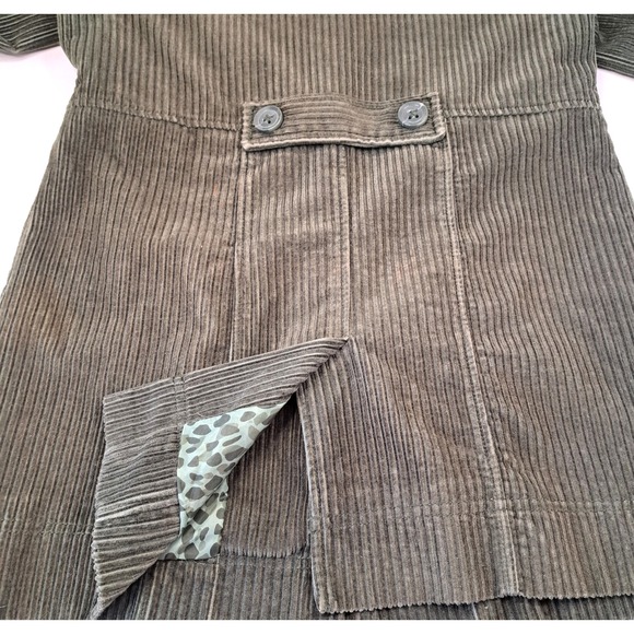 Denim & Company Corduroy Coat Women's Small Olive Green Fitted Back Slit Lined - Picture 5 of 13
